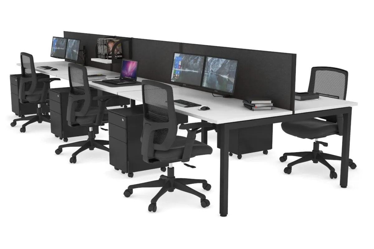 Quadro Square Legs 6 Person Office Workstation [1600L x 700W]