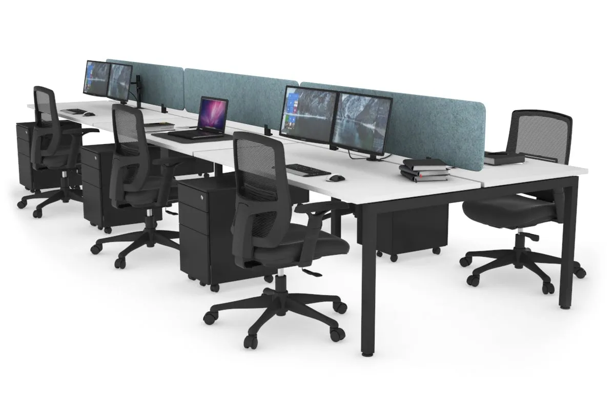 Quadro Square Legs 6 Person Office Workstation [1600L x 700W]