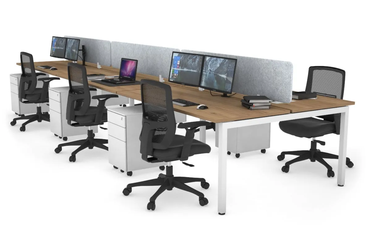 Quadro Square Legs 6 Person Office Workstation [1600L x 700W]