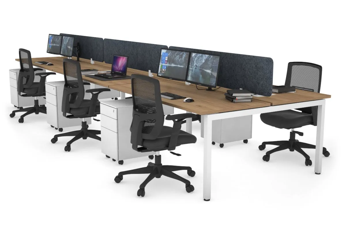 Quadro Square Legs 6 Person Office Workstation [1600L x 700W]