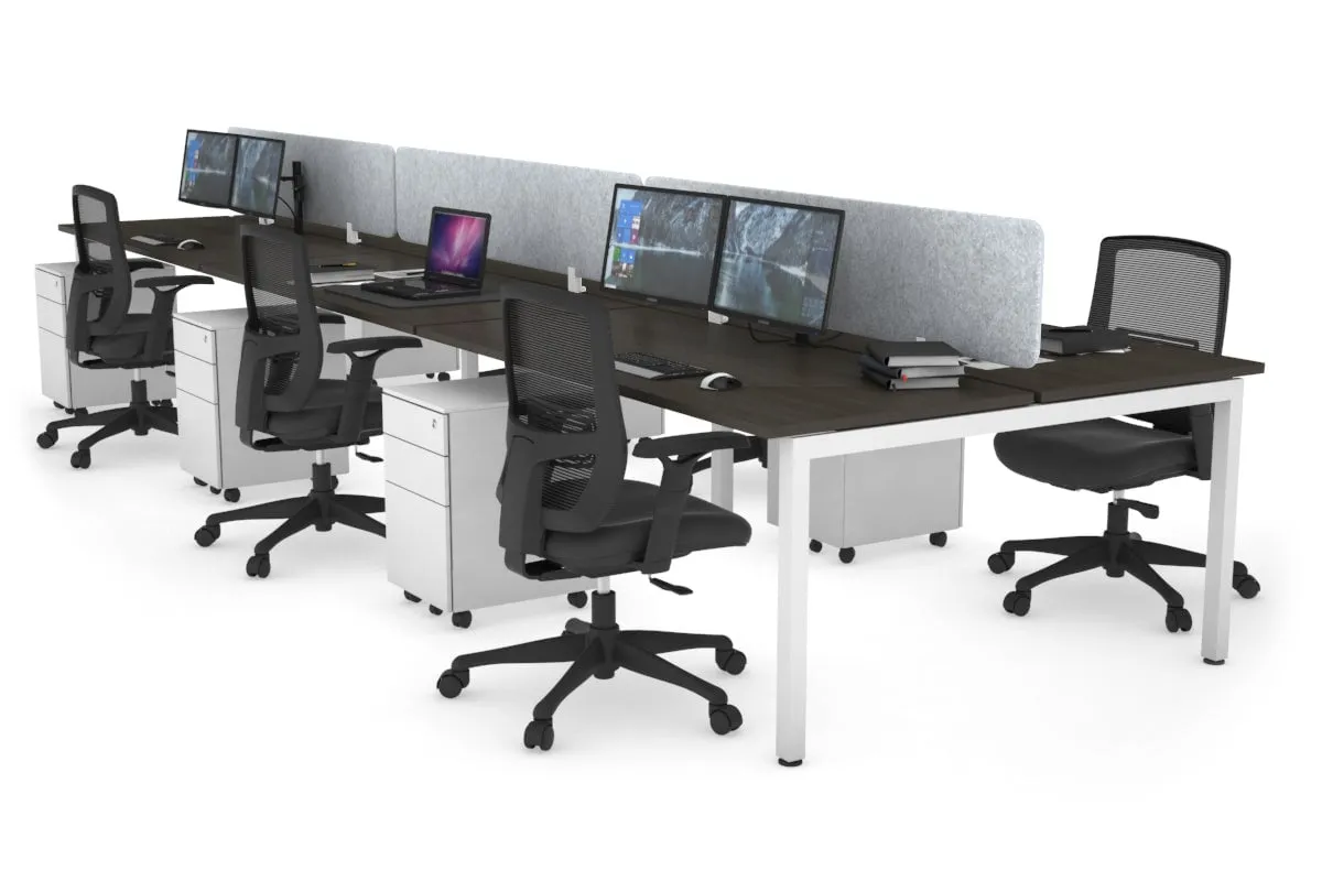 Quadro Square Legs 6 Person Office Workstation [1600L x 700W]