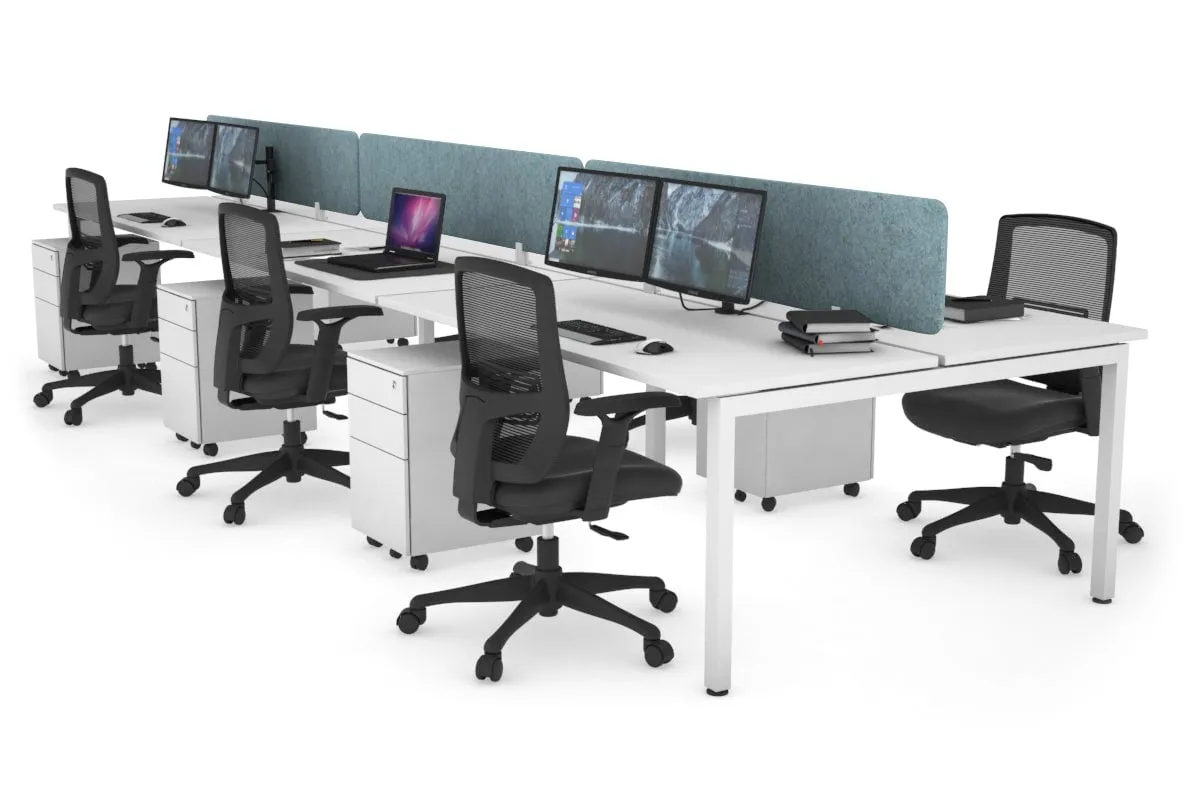 Quadro Square Legs 6 Person Office Workstation [1600L x 700W]