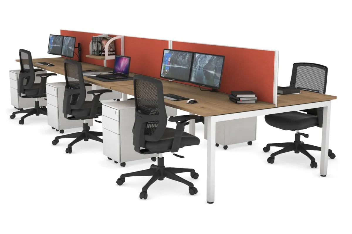 Quadro Square Legs 6 Person Office Workstation [1600L x 700W]