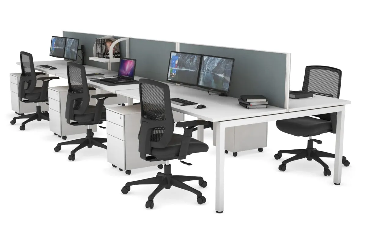 Quadro Square Legs 6 Person Office Workstation [1600L x 700W]