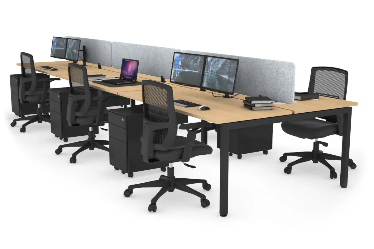 Quadro Square Legs 6 Person Office Workstation [1600L x 700W]