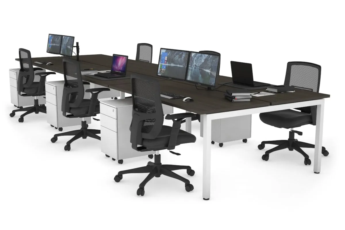 Quadro Square Legs 6 Person Office Workstation [1600L x 700W]