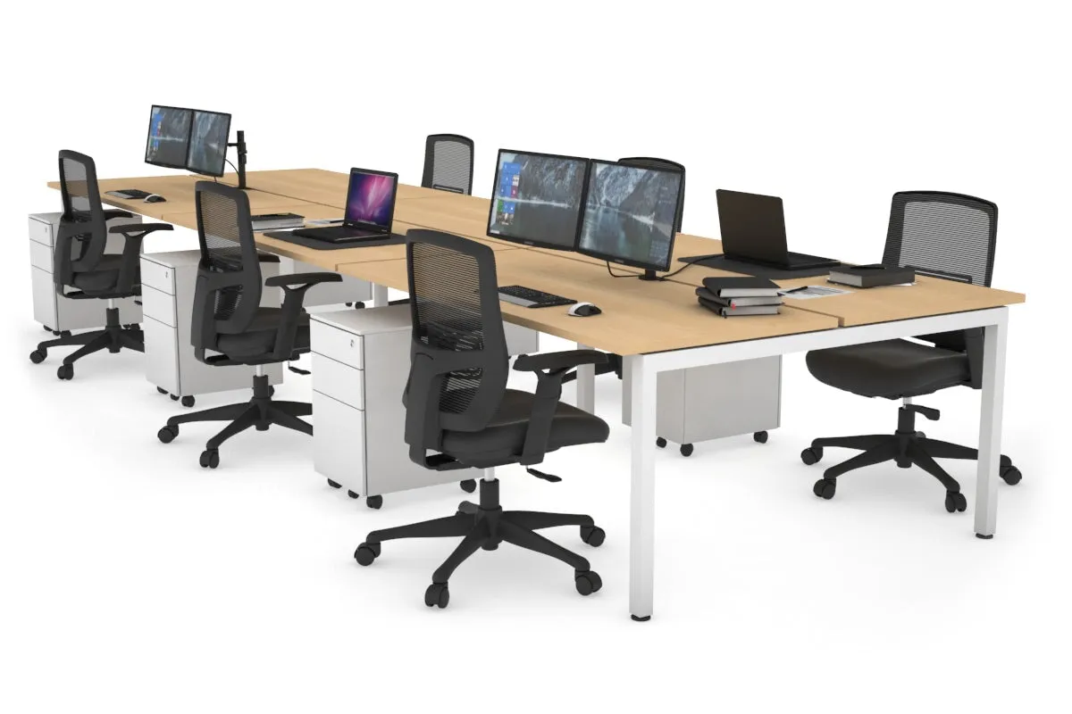 Quadro Square Legs 6 Person Office Workstation [1600L x 700W]