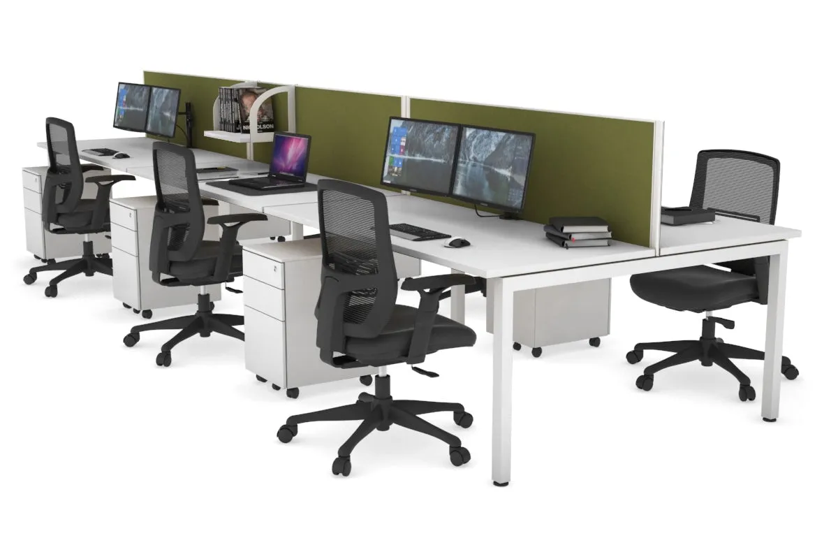 Quadro Square Legs 6 Person Office Workstation [1600L x 700W]