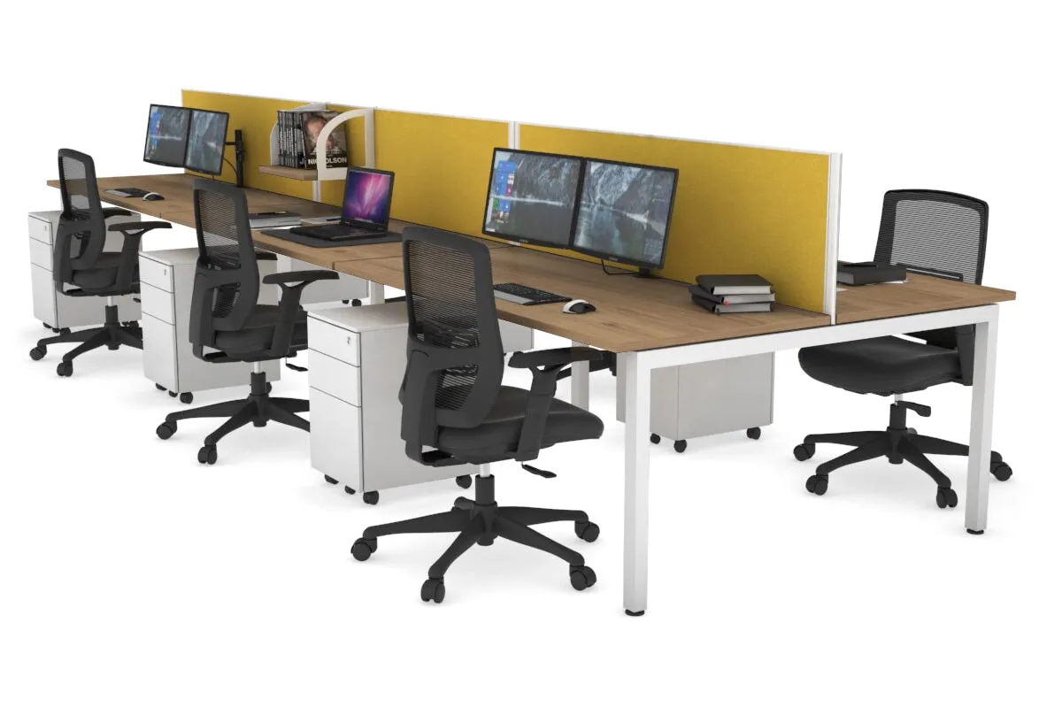 Quadro Square Legs 6 Person Office Workstation [1600L x 700W]