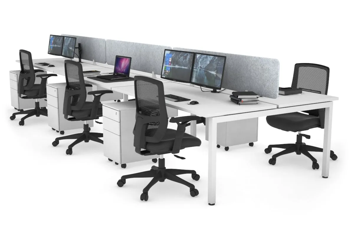 Quadro Square Legs 6 Person Office Workstation [1600L x 700W]