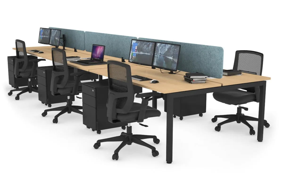 Quadro Square Legs 6 Person Office Workstation [1600L x 700W]