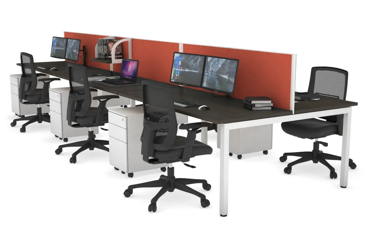 Quadro Square Legs 6 Person Office Workstation [1600L x 700W]