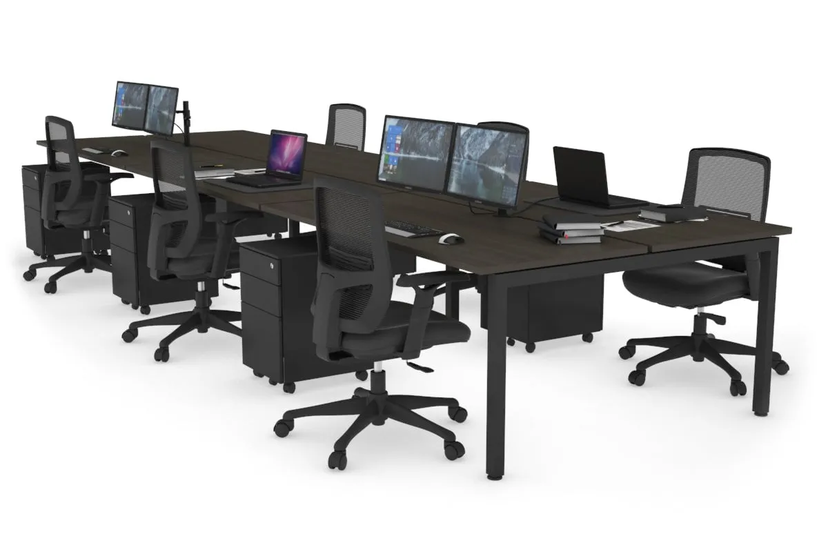 Quadro Square Legs 6 Person Office Workstation [1600L x 700W]