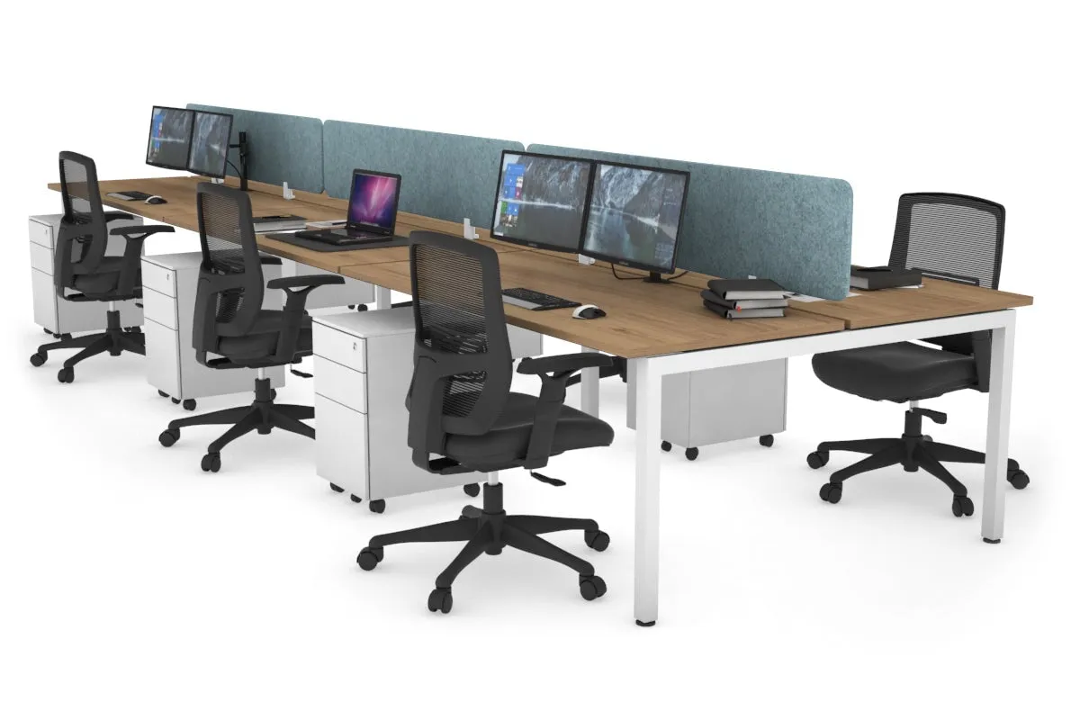 Quadro Square Legs 6 Person Office Workstation [1600L x 700W]