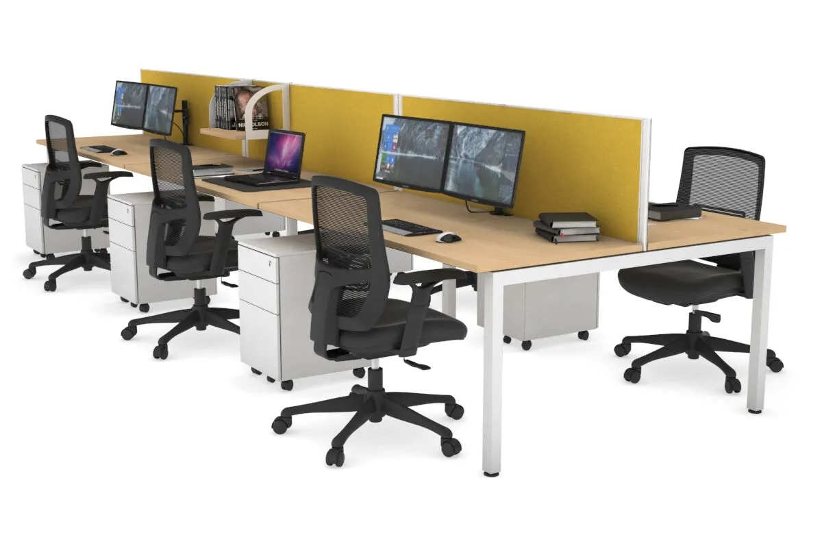 Quadro Square Legs 6 Person Office Workstation [1600L x 700W]