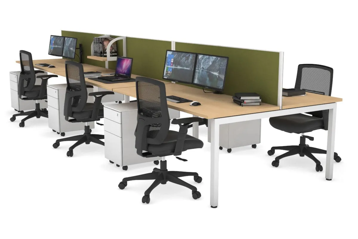 Quadro Square Legs 6 Person Office Workstation [1600L x 700W]