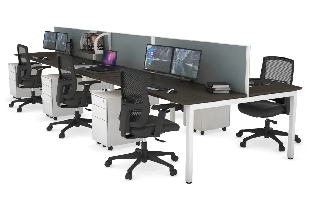 Quadro Square Legs 6 Person Office Workstation [1600L x 700W]