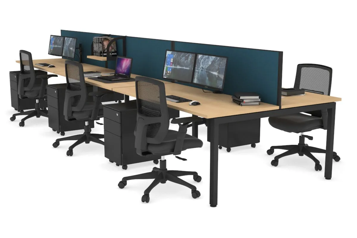 Quadro Square Legs 6 Person Office Workstation [1600L x 700W]