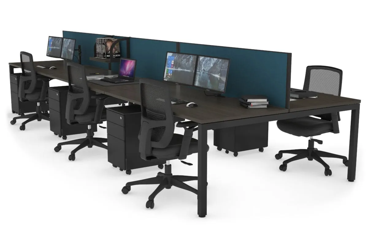 Quadro Square Legs 6 Person Office Workstation [1800L x 800W with Cable Scallop]