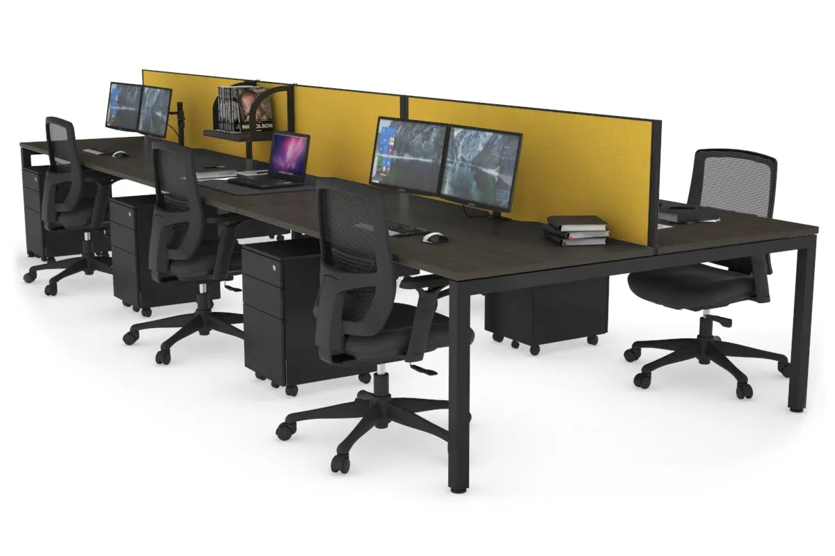 Quadro Square Legs 6 Person Office Workstation [1800L x 800W with Cable Scallop]