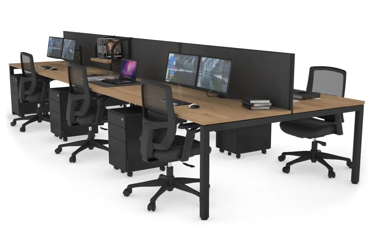 Quadro Square Legs 6 Person Office Workstation [1800L x 800W with Cable Scallop]