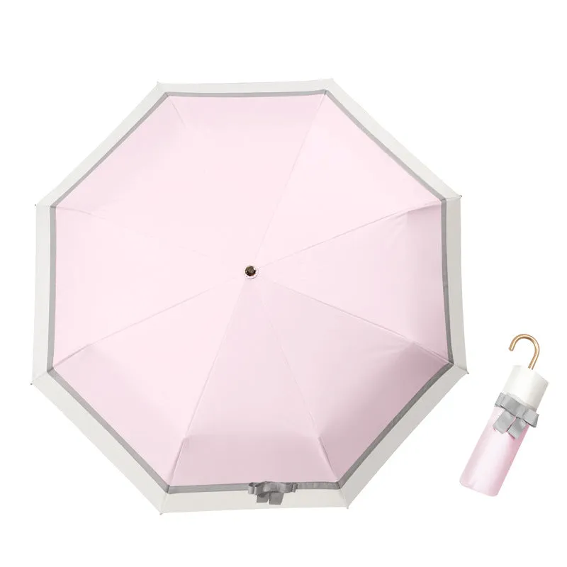 Rain Or Shine Sun Protection Umbrella Color Matching, Small Gold Hook, High Appearance, Compact, Portable, Rain Or Shine Sun Umbrella