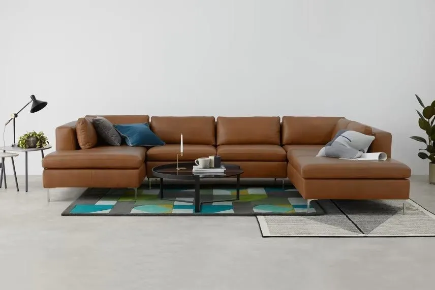 Richard L Shape 8 Seater Leatherette Sofa Set For Living Room