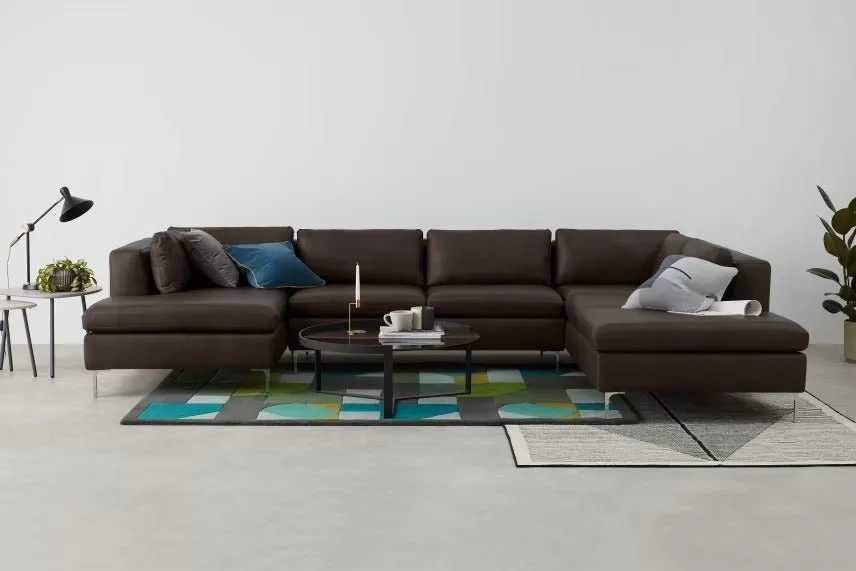 Richard L Shape 8 Seater Leatherette Sofa Set For Living Room