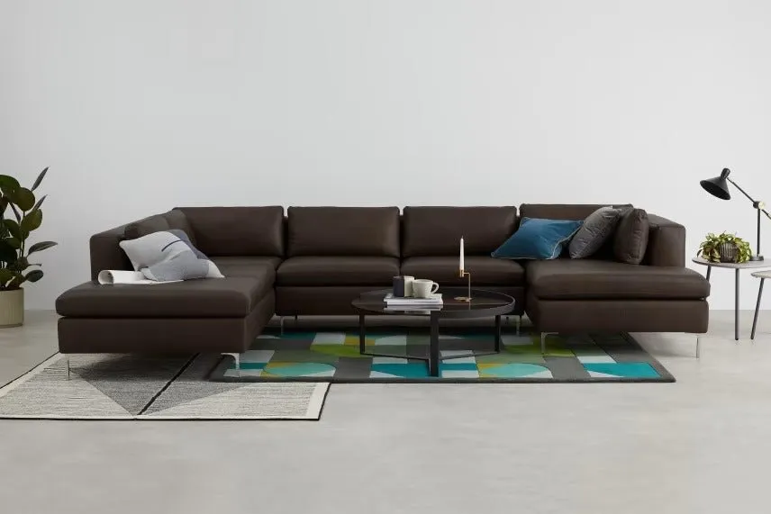 Richard L Shape 8 Seater Leatherette Sofa Set For Living Room