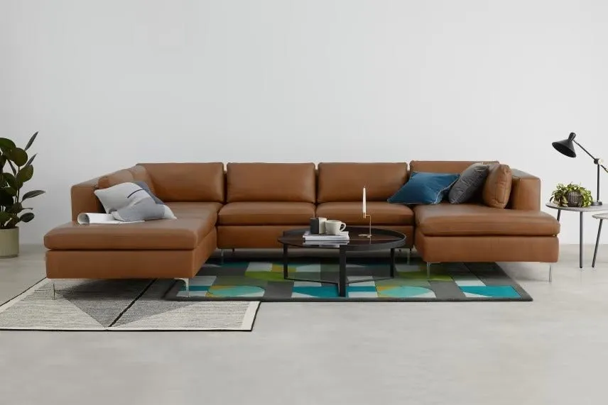 Richard L Shape 8 Seater Leatherette Sofa Set For Living Room