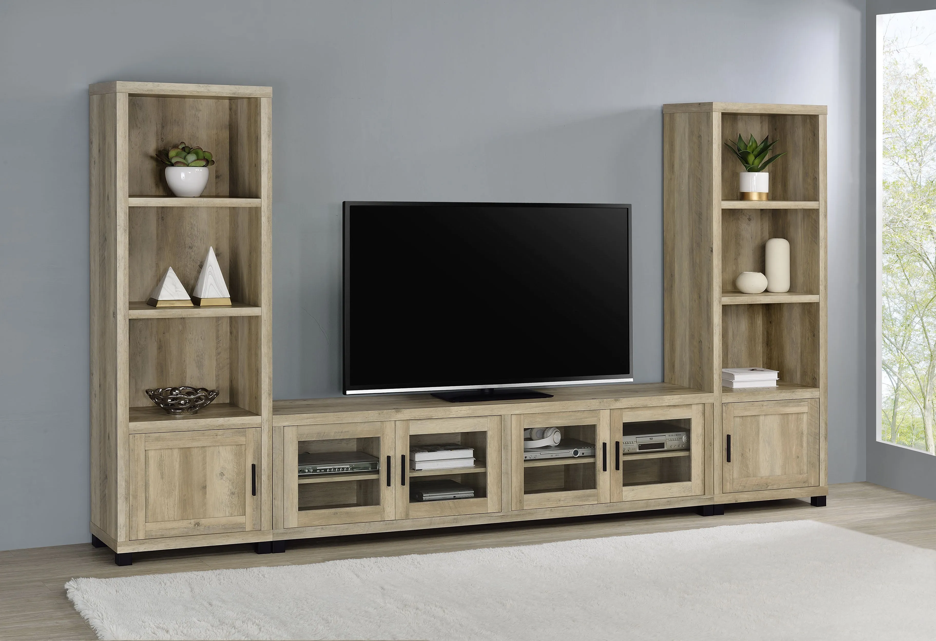 Sachin 3-piece Entertainment Center With 79" TV Stand