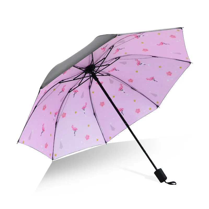 Sakura New Sun Umbrella Vinyl Sun Umbrella Anti-UV Sun Umbrella Women's Sun Umbrella Tri-fold Umbrella Printed LOGO