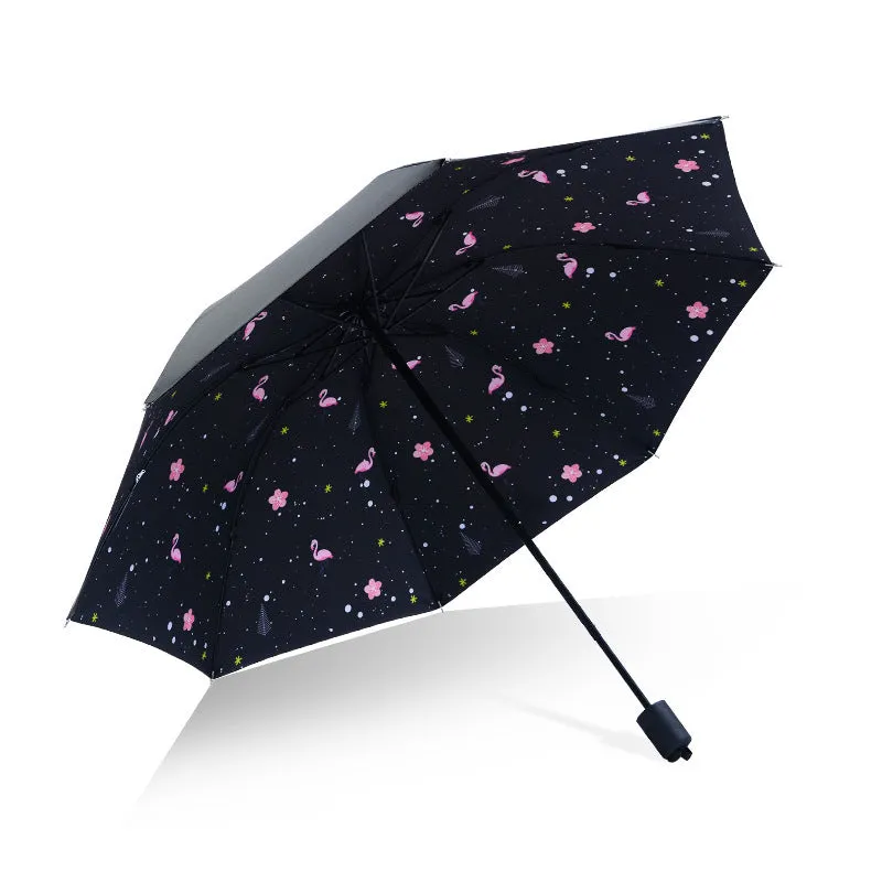 Sakura New Sun Umbrella Vinyl Sun Umbrella Anti-UV Sun Umbrella Women's Sun Umbrella Tri-fold Umbrella Printed LOGO