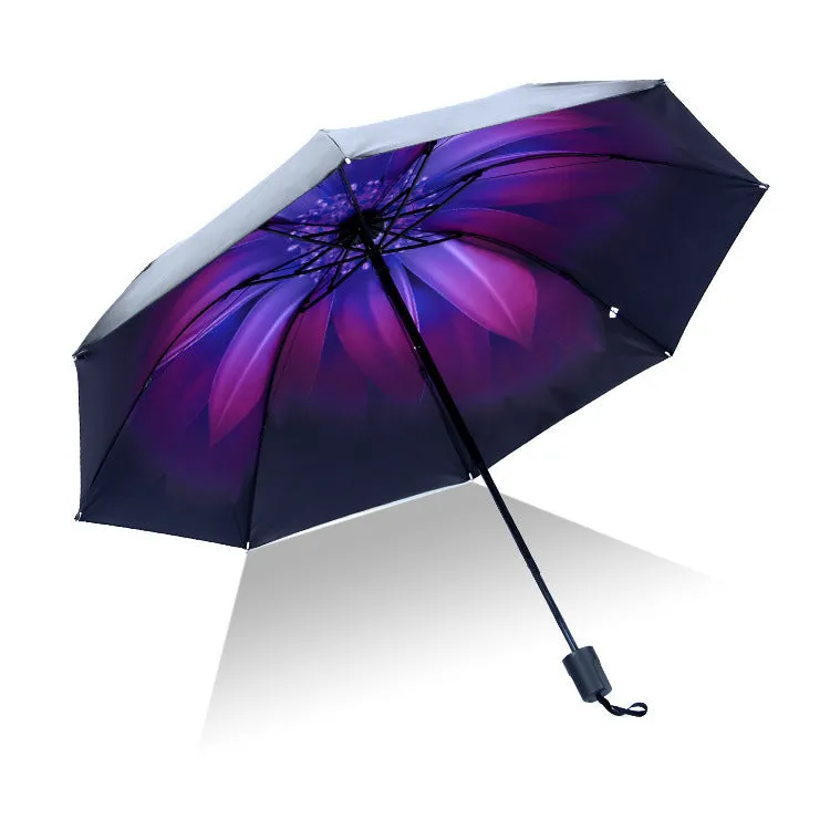 Sakura New Sun Umbrella Vinyl Sun Umbrella Anti-UV Sun Umbrella Women's Sun Umbrella Tri-fold Umbrella Printed LOGO