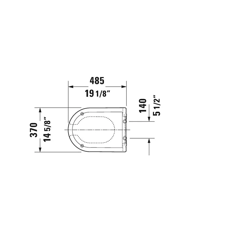 Starck 3 Open Front Elongated Toilet Seat & Cover in White