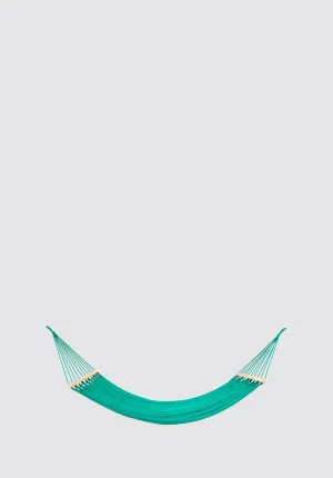 Teal Green Cotton Hammock (Wooden Bar)