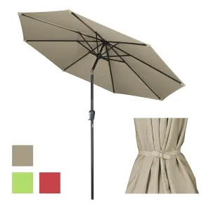 TheLAShop 10 ft 8-Rib Patio Umbrella Tilt & Crank 220g Yarn-dyed Canopy UV50 