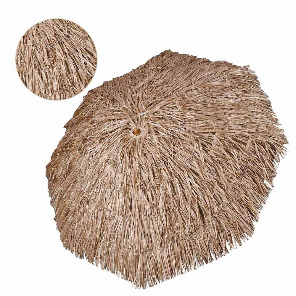 TheLAShop 8 ft Tilt Tiki Umbrellas Thatch Straw Umbrellas 2ct/pk