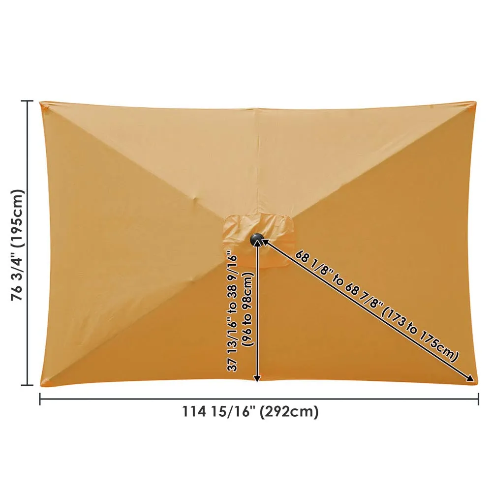 TheLAShop Rectangular Umbrella Canopy Replacement 10'x6.5' 6 Ribs