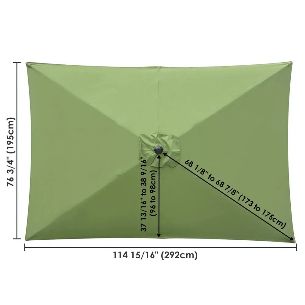 TheLAShop Rectangular Umbrella Canopy Replacement 10'x6.5' 6 Ribs