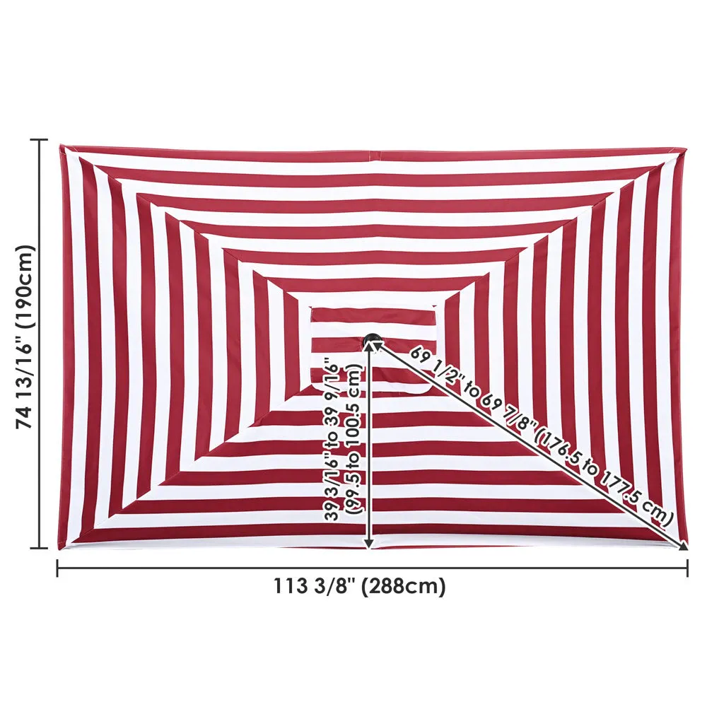 TheLAShop Rectangular Umbrella Canopy Replacement 10'x6.5' 6 Ribs