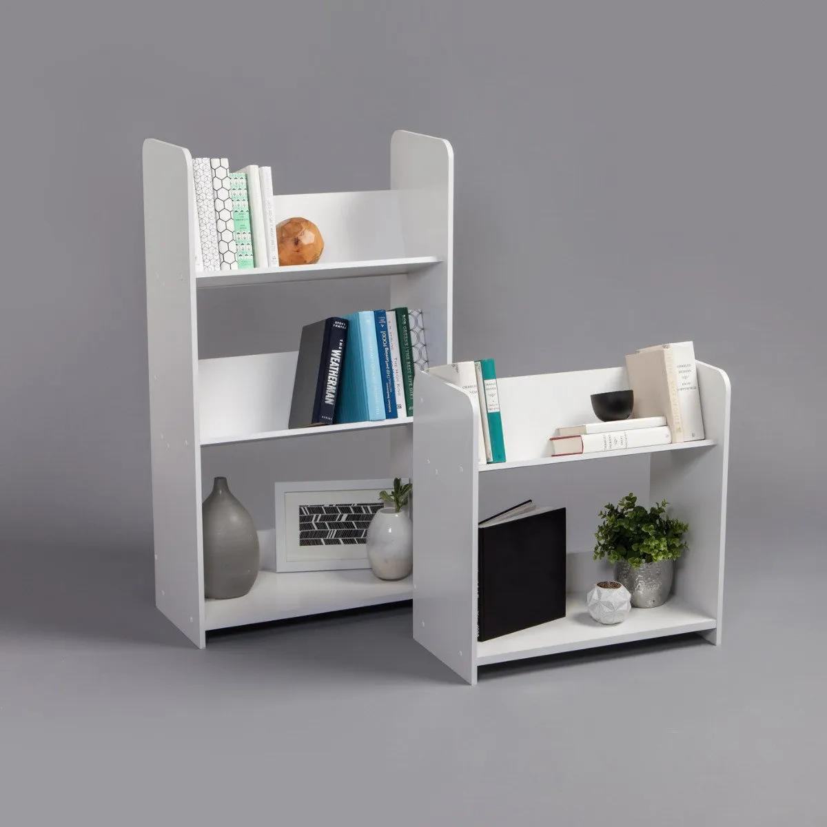 3-Tier Tilted Book Shelf Rack – Modern Space-Saving Display Organizer