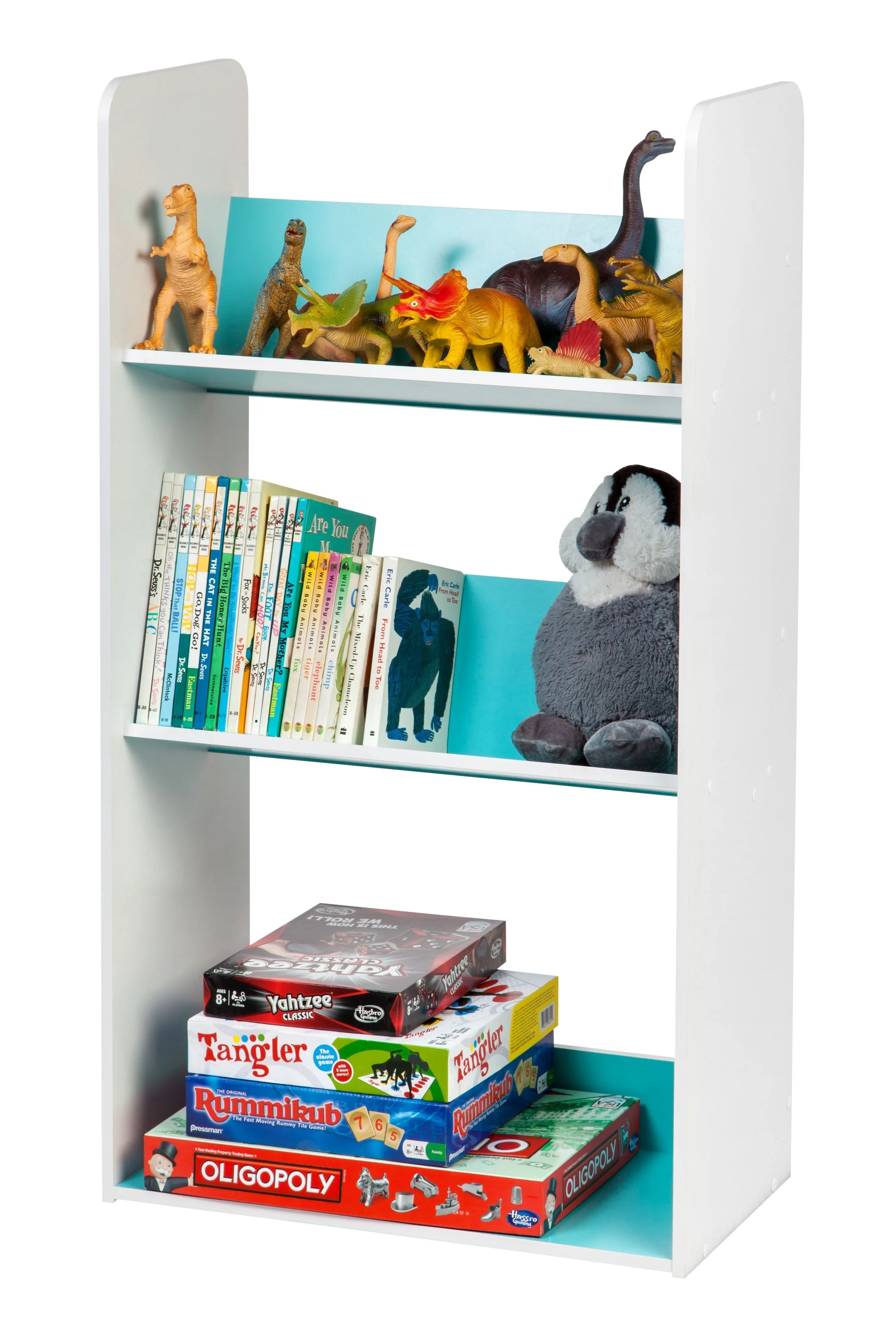 3-Tier Tilted Book Shelf Rack – Modern Space-Saving Display Organizer