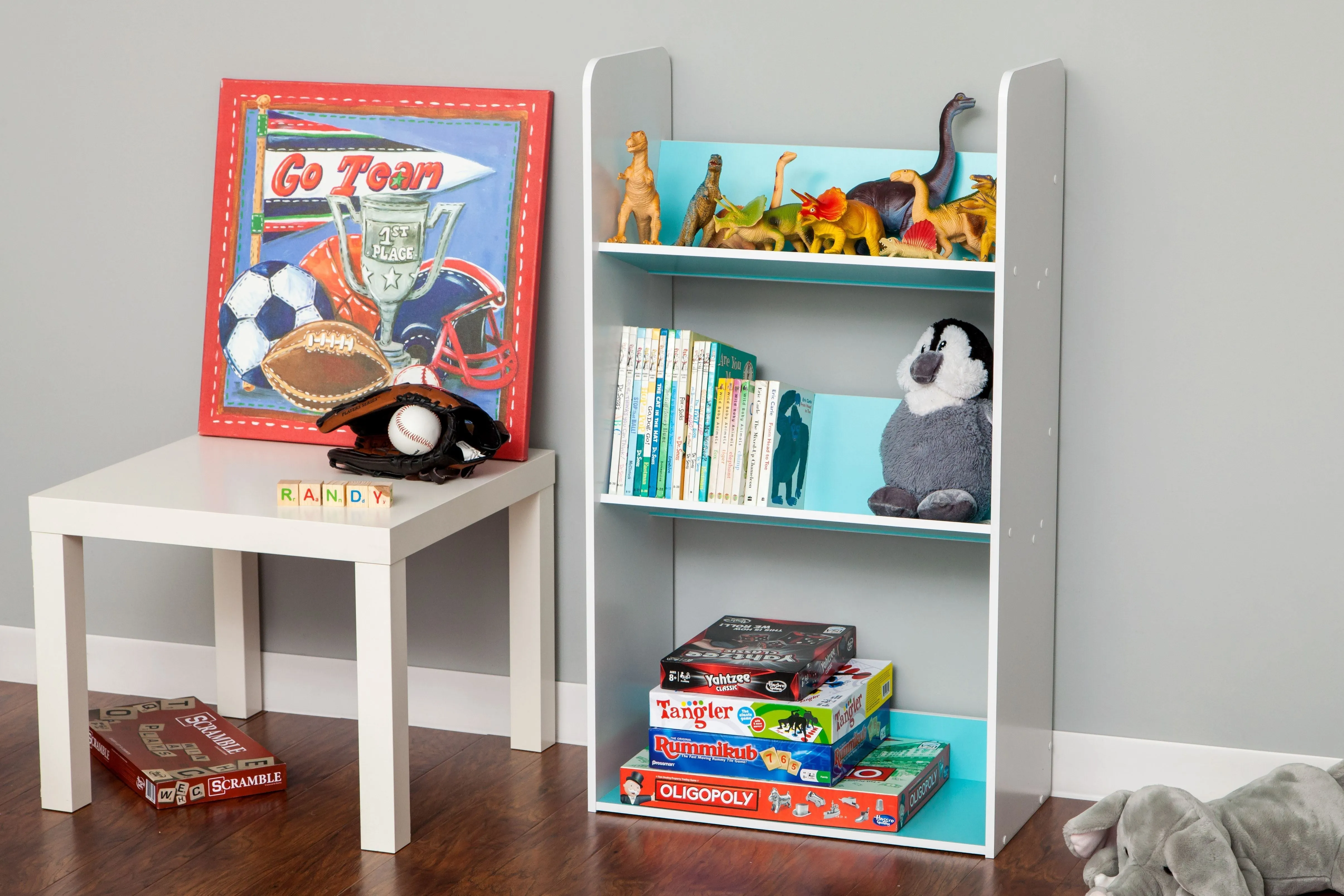 3-Tier Tilted Book Shelf Rack – Modern Space-Saving Display Organizer