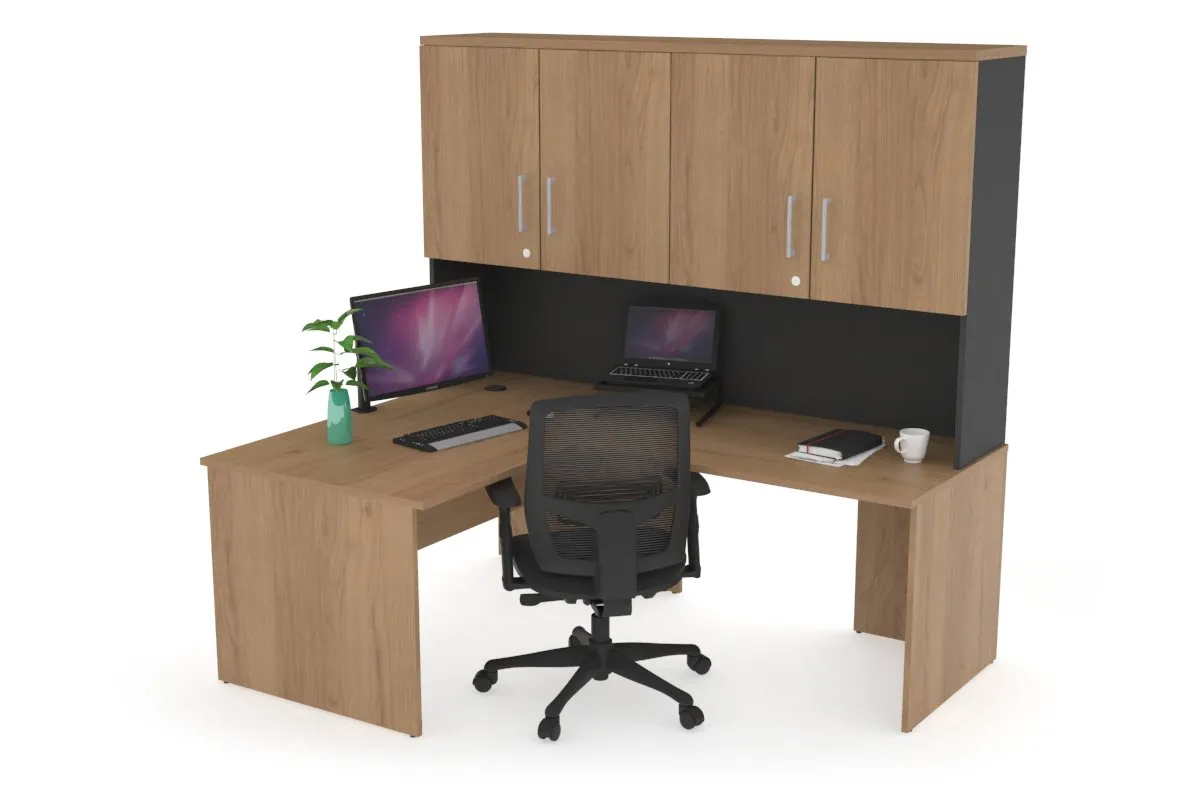 Uniform Panel Return Desk - Hutch with Doors [1200L x 1600W]