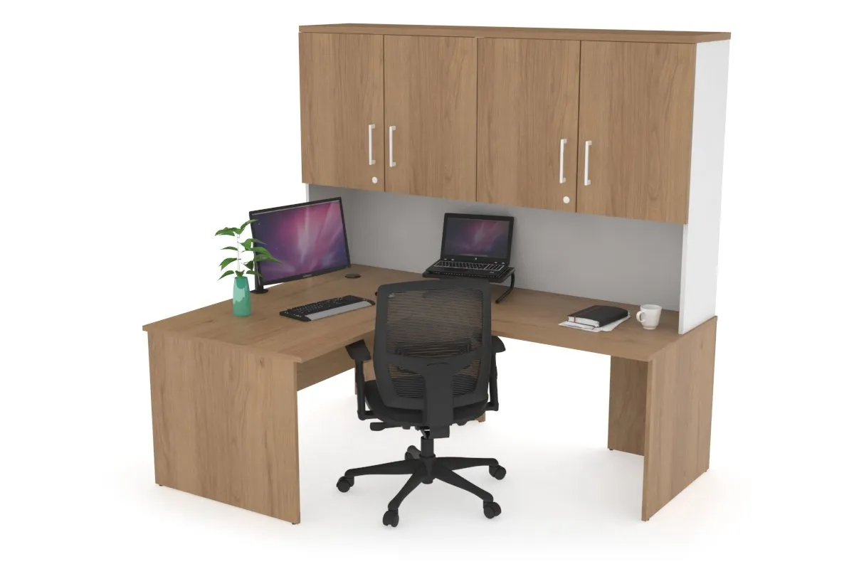 Uniform Panel Return Desk - Hutch with Doors [1200L x 1600W]