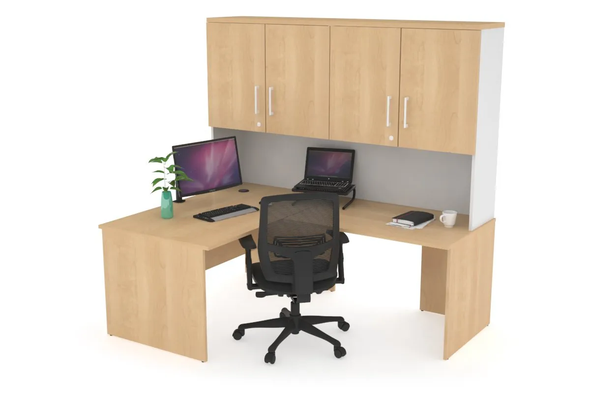 Uniform Panel Return Desk - Hutch with Doors [1200L x 1600W]