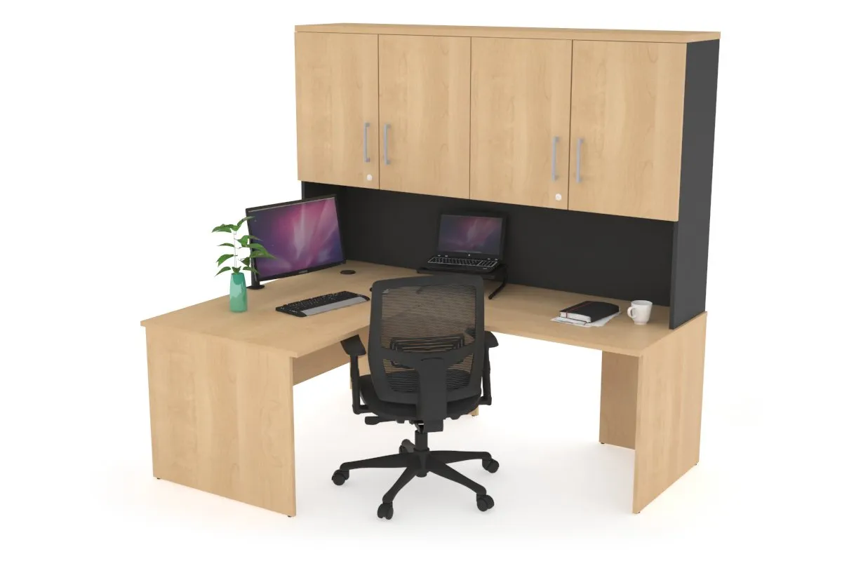 Uniform Panel Return Desk - Hutch with Doors [1200L x 1600W]