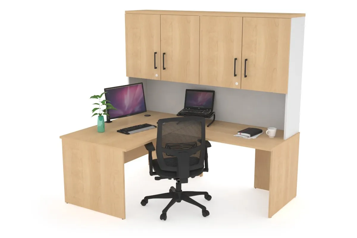 Uniform Panel Return Desk - Hutch with Doors [1200L x 1600W]