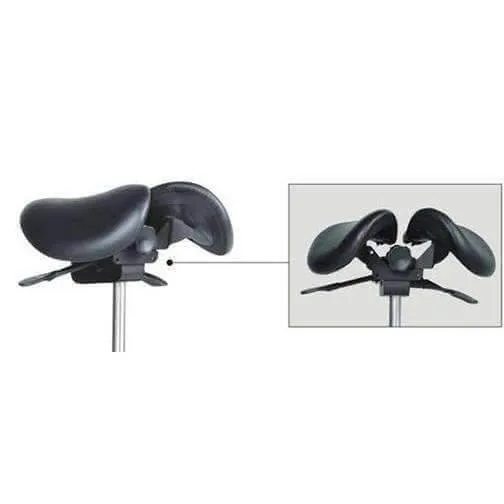 USA Patented Twin Tiltable Saddle Stool with 360 Degree Arm Support